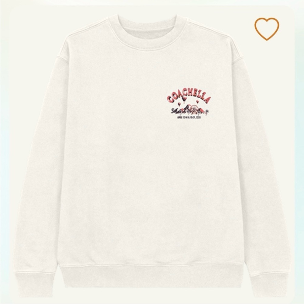 Coachella 2024 Pullover Crewneck Sweatshirt Official Gear Cream Size Medium - Picture 2 of 11